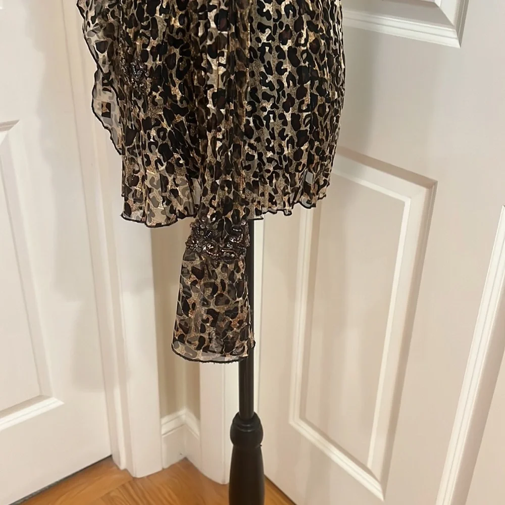 Mary L Couture, women’s, M, animal print blouse. 100% polyester. Like new! - Picture 7 of 10